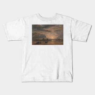Beach Scene - Sunrise by David Cox Kids T-Shirt